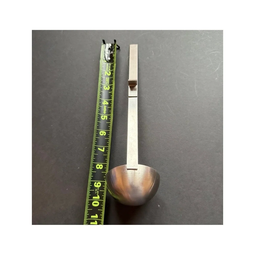 Minimalist Brushed Stainless Steel Soup Ladle with Pot Rest Hook 10.5 Inch